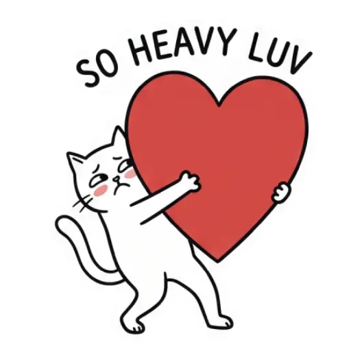 funny, cat, love, romantic, love you, WhatsApp, sticker, valentine (39)